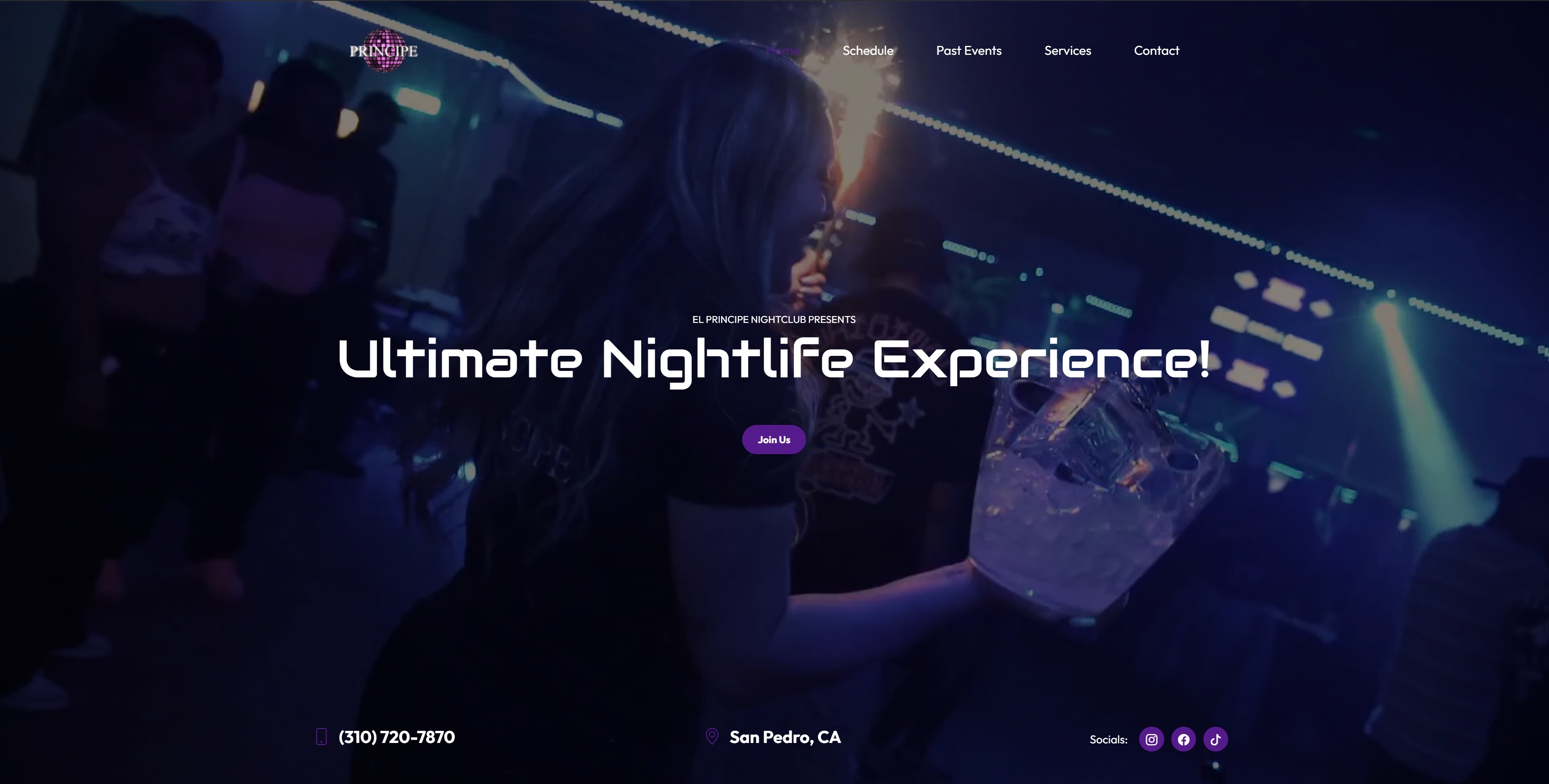 image of nightclub website